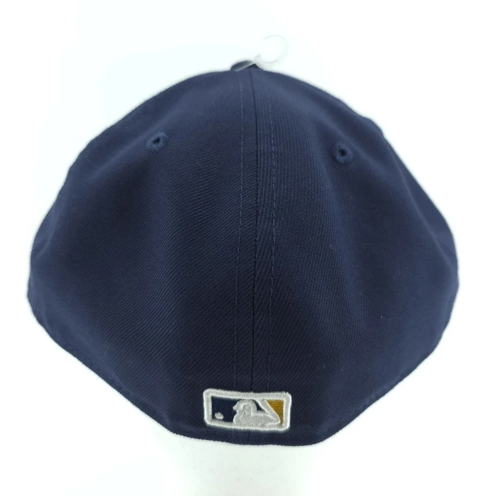 New‎ Era 59Fifty Milwaukee Brewers Navy Blue Fitted Size 8 Low Profile Hat NEW